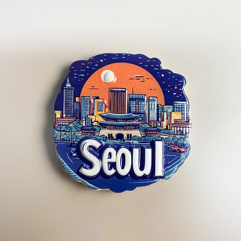 Home 234 south korea travel souvenir fridge magnet 3d seoul & busan city landmark decor