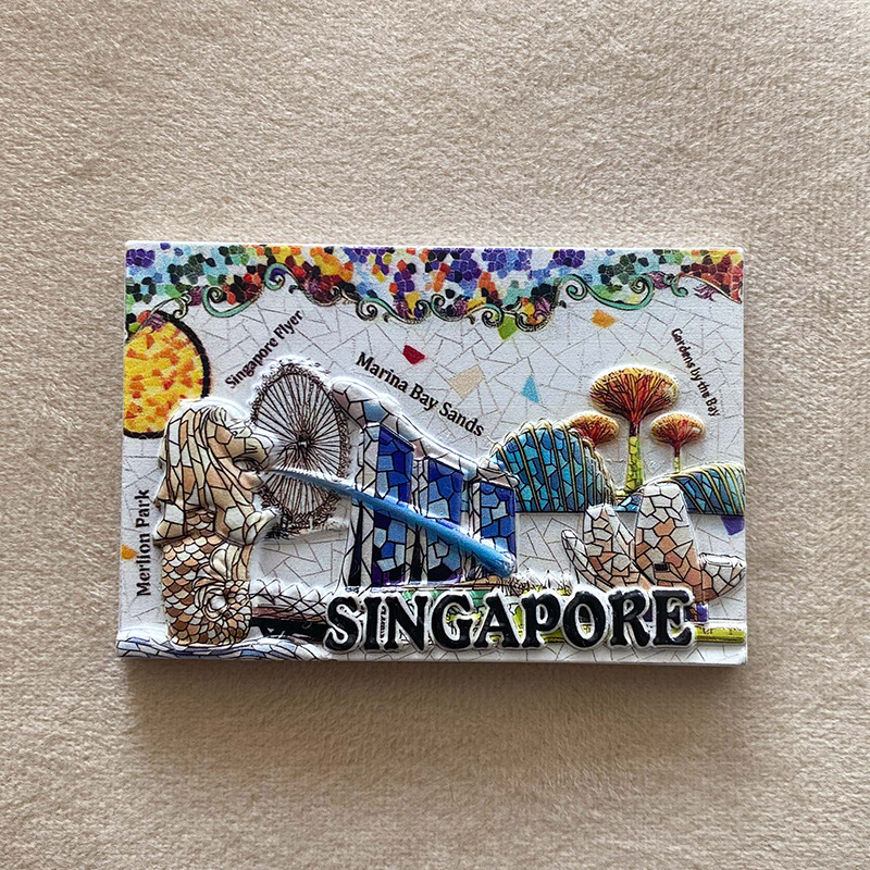 Singapore Souvenir Fridge Magnet - 3D Merlion & City Landmark Decor 4 singapore souvenir fridge magnet 3d merlion & city landmark decor