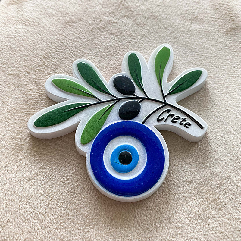 Greek Evil Eye Souvenir Magnet - 3D Protective Amulet & Cultural Decor 2 greek evil eye souvenir magnet 3d protective amulet & cultural decor
