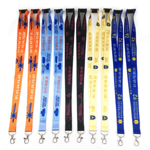 Company custom polyester lanyards personalized id badge & keychain neck straps