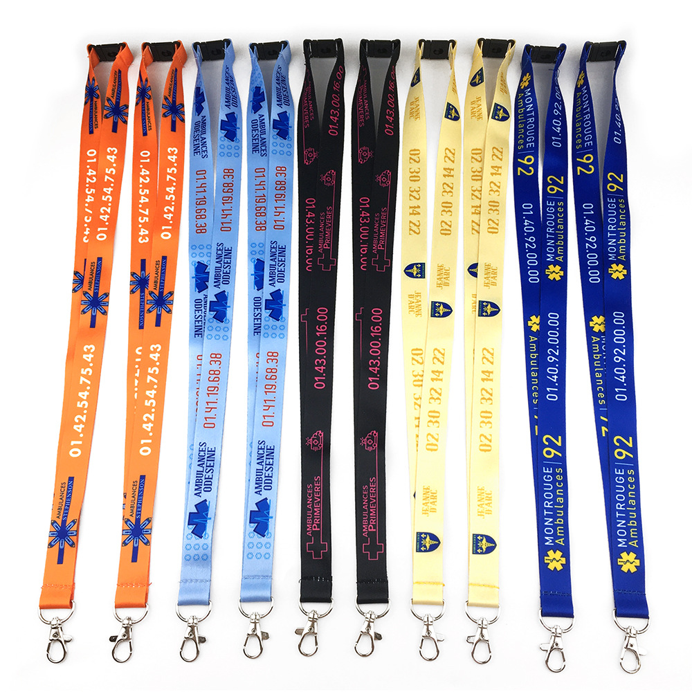custom polyester lanyards personalized id badge & keychain neck straps
