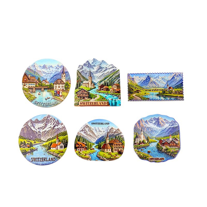 Switzerland Souvenir Fridge Magnet - 3D Swiss Alps Travel Decor 3 switzerland souvenir fridge magnet 3d swiss alps travel decor