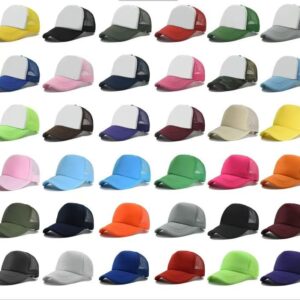 Blank Trucker Mesh Hat Bulk Solid Color Curved Brim Snapback Baseball Cap Custom Printing Outdoor Sports Hat