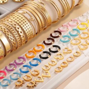 Stainless Steel Earring-Colorful Enamel Huggie Hoop Earrings For Women