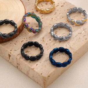 Stainless Steel Ring-Twisted Texture Band Ring For Men And Women