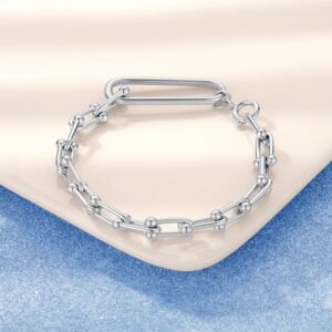 Stainless Steel Bracelet-U Shape Paperclip Chain Bracelet For Men And Women