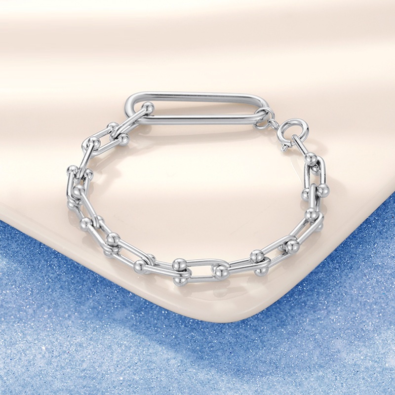 Stainless Steel Bracelet-U Shape Paperclip Chain Bracelet For Men And Women