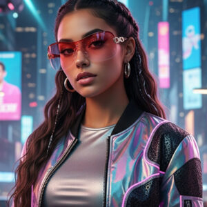 One Piece Double Chain Temple Sunglasses Unisex Futuristic Cyber Street Style UV Protection Trendy Shades