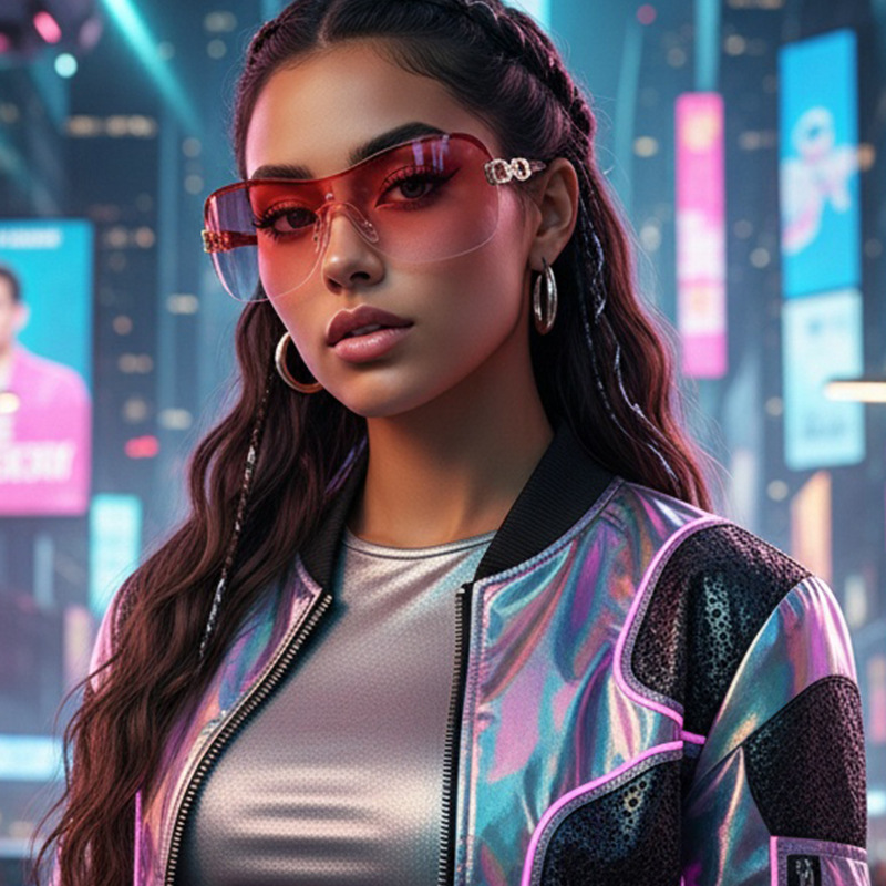 One Piece Double Chain Temple Sunglasses Unisex Futuristic Cyber Street Style UV Protection Trendy Shades 1 One Piece Double Chain Temple Sunglasses Unisex Futuristic Cyber Street Style UV Protection Trendy Shades