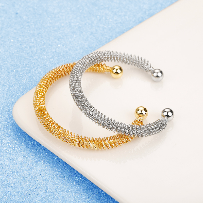 Stainless Steel Bracelet-Twisted Mesh Open Cuff Bracelet For Men And Women