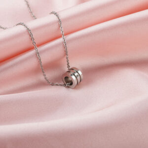 Stainless Steel Necklace-Mini Barrel Pendant Necklace For Women