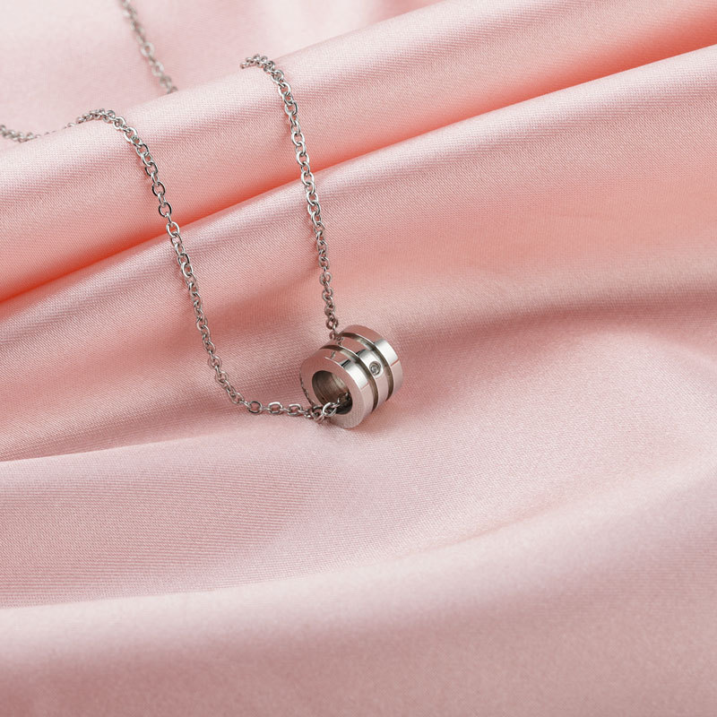 Stainless Steel Necklace-Mini Barrel Pendant Necklace For Women
