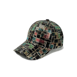 Sequin Plaid Printed Curved Brim Baseball Hat Custom Logo Unisex Couple Outdoor Sun Protection Casual Cap