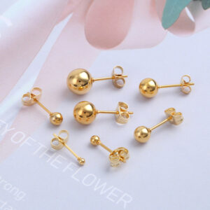 Stainless Steel Earring-Ball Bead Double Ended Stud Earrings For Men And Women