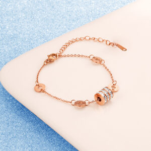 Stainless Steel Bracelet-Waist Shaped Cubic Zirconia Chain Bracelet For Women