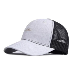 Two-tone Mesh Trucker Cap Custom Logo Hard Curved High Crown Baseball Hat Breathable Outdoor Sun Hat For Men Women