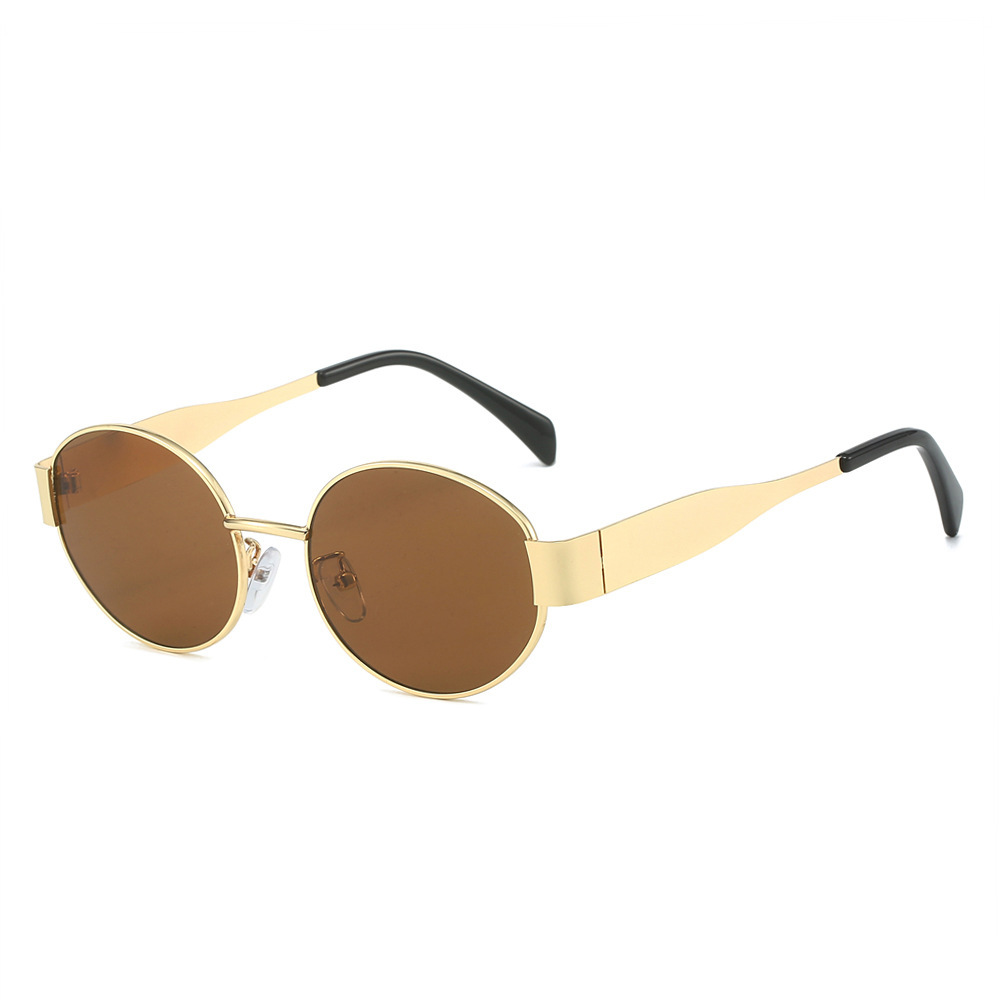 Old Money Style Metal Cat Eye Sunglasses Women Retro Oval Slim Face UV Protection Daily Shades 2 Old Money Style Metal Cat Eye Sunglasses Women Retro Oval Slim Face UV Protection Daily Shades - Image 2