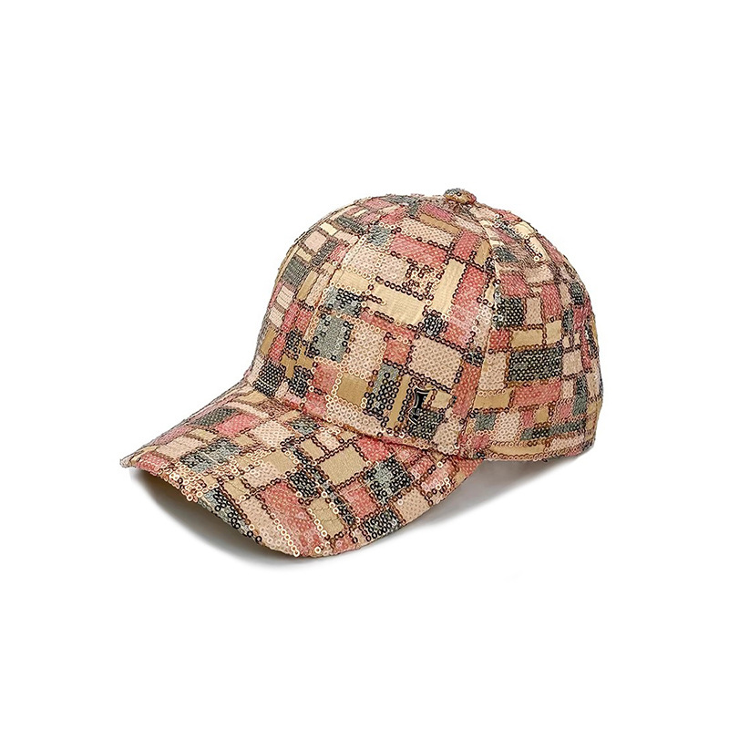 Sequin Plaid Printed Curved Brim Baseball Hat Custom Logo Unisex Couple Outdoor Sun Protection Casual Cap 3 Sequin Plaid Printed Curved Brim Baseball Hat Custom Logo Unisex Couple Outdoor Sun Protection Casual Cap - Image 3