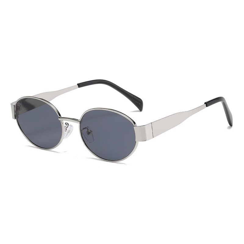 Old Money Style Metal Cat Eye Sunglasses Women Retro Oval Slim Face UV Protection Daily Shades 3 Old Money Style Metal Cat Eye Sunglasses Women Retro Oval Slim Face UV Protection Daily Shades - Image 3