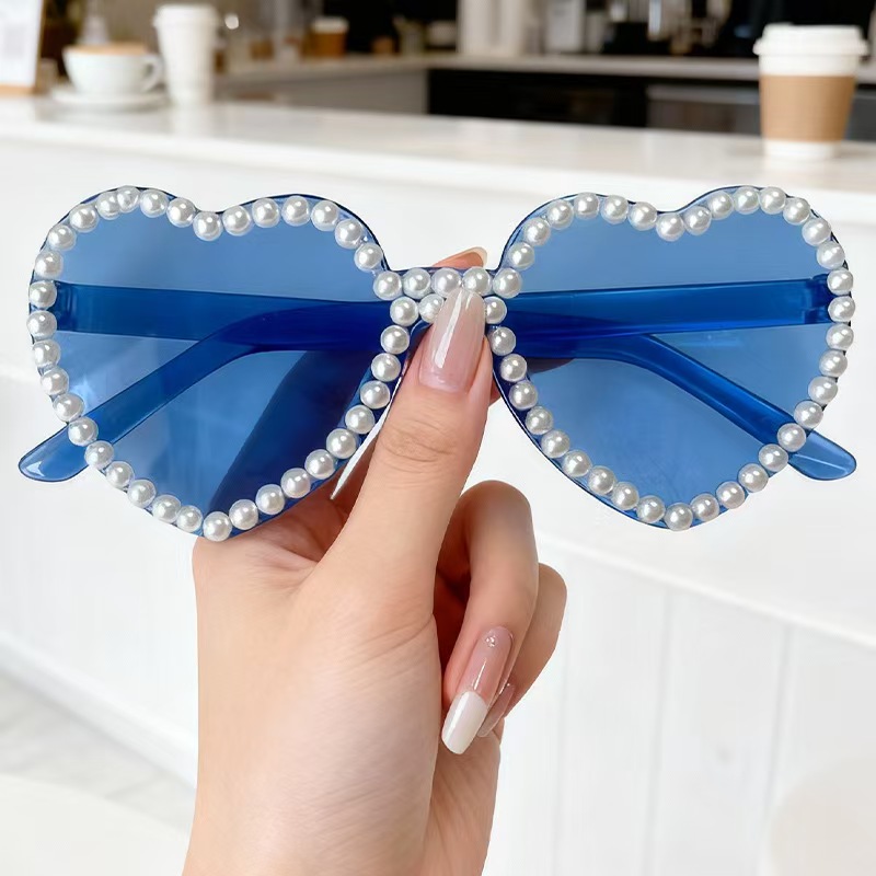 Rhinestone Pearl Trim Heart Shape Party Sunglasses Multicolor Tinted Lens UV Protection Bachelorette Birthday Photo Prop Eyewear 7 Rhinestone Pearl Trim Heart Shape Party Sunglasses Multicolor Tinted Lens UV Protection Bachelorette Birthday Photo Prop Eyewear - Image 7