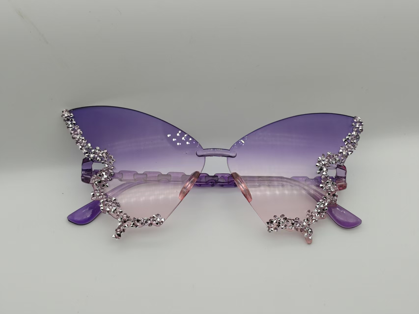 Rhinestone Rim Butterfly Rimless Party Sunglasses Multicolor Gradient Lens Festival Birthday Photoshoot Decorative Eyewear 12 Rhinestone Rim Butterfly Rimless Party Sunglasses Multicolor Gradient Lens Festival Birthday Photoshoot Decorative Eyewear - Image 12