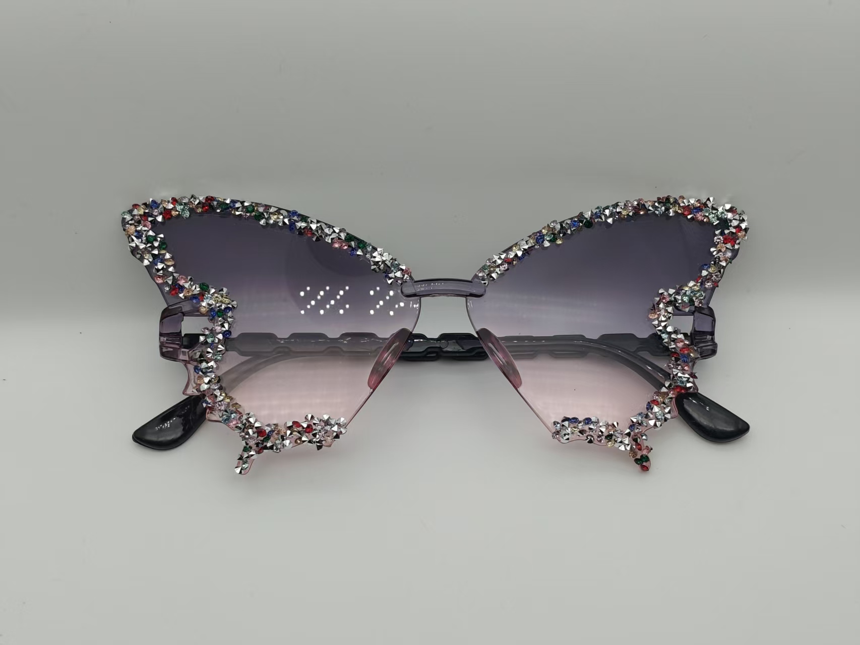 Rhinestone Rim Butterfly Rimless Party Sunglasses Multicolor Gradient Lens Festival Birthday Photoshoot Decorative Eyewear 13 Rhinestone Rim Butterfly Rimless Party Sunglasses Multicolor Gradient Lens Festival Birthday Photoshoot Decorative Eyewear - Image 13
