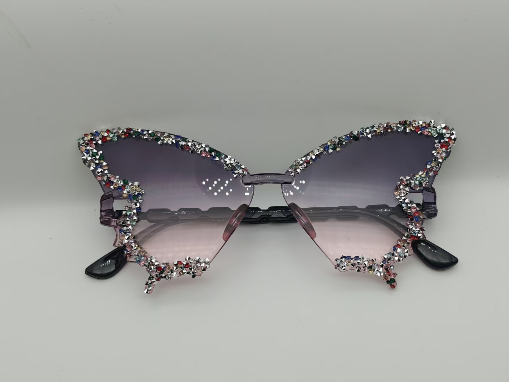Rhinestone Rim Butterfly Rimless Party Sunglasses Multicolor Gradient Lens Festival Birthday Photoshoot Decorative Eyewear 14 Rhinestone Rim Butterfly Rimless Party Sunglasses Multicolor Gradient Lens Festival Birthday Photoshoot Decorative Eyewear - Image 14
