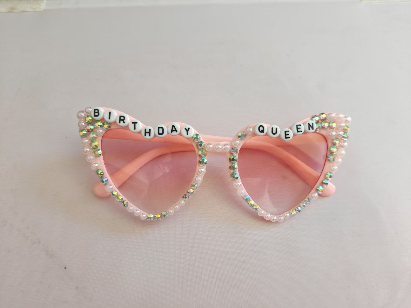 Pastel Rhinestone Edge Heart Sunglasses Pink Series UV Protection Bachelorette Birthday Bridal Party Photo Eyewear 4 Pastel Rhinestone Edge Heart Sunglasses Pink Series UV Protection Bachelorette Birthday Bridal Party Photo Eyewear - Image 4