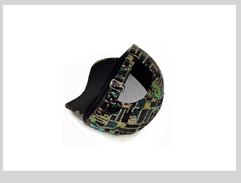 Sequin Plaid Printed Curved Brim Baseball Hat Custom Logo Unisex Couple Outdoor Sun Protection Casual Cap 2 Sequin Plaid Printed Curved Brim Baseball Hat Custom Logo Unisex Couple Outdoor Sun Protection Casual Cap - Image 2