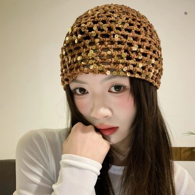 sequin crochet bucket hat