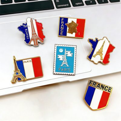 paris eiffel tower lapel badge